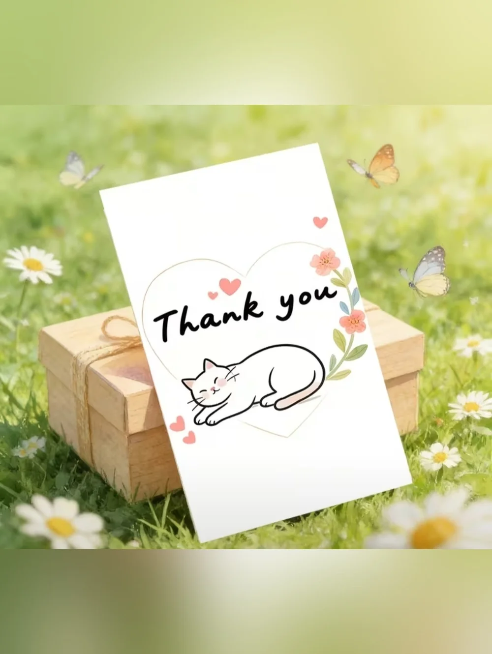 Thank You Note Cards Cat Design - Picture 2 of 2